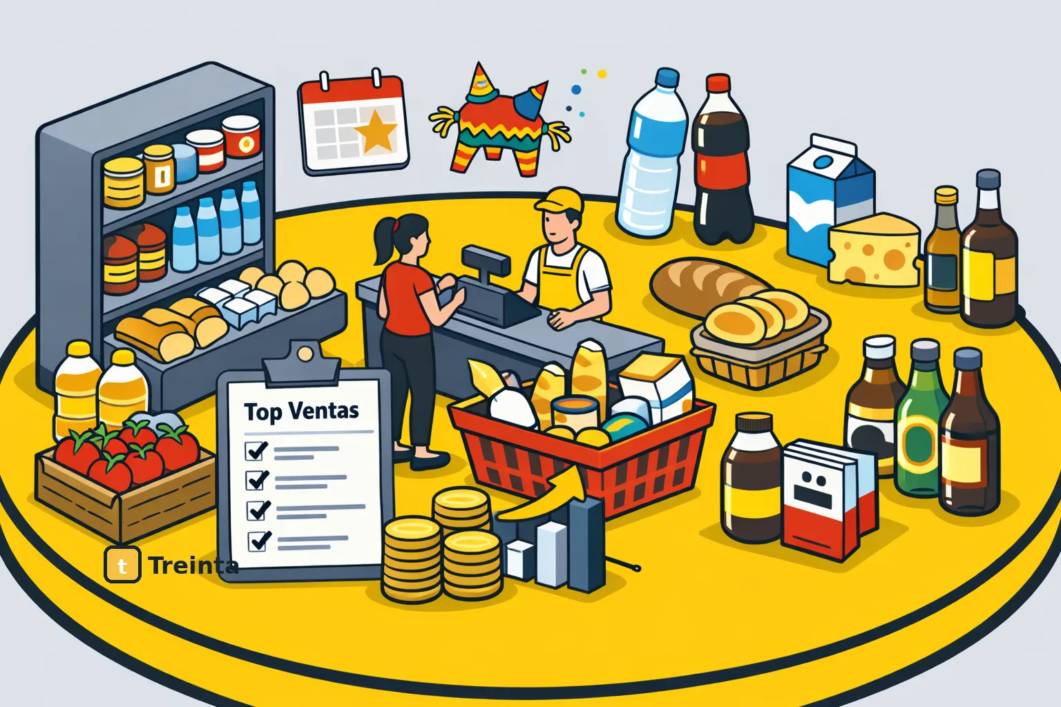 Usuario de Treinta llevando su inventario con un sistema