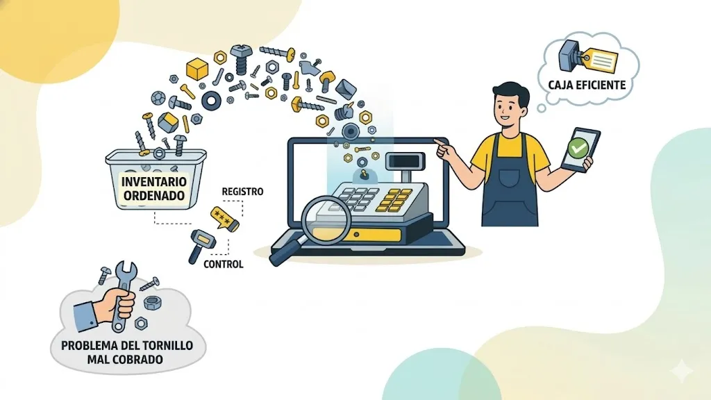 Usuario de Treinta llevando su inventario con un sistema