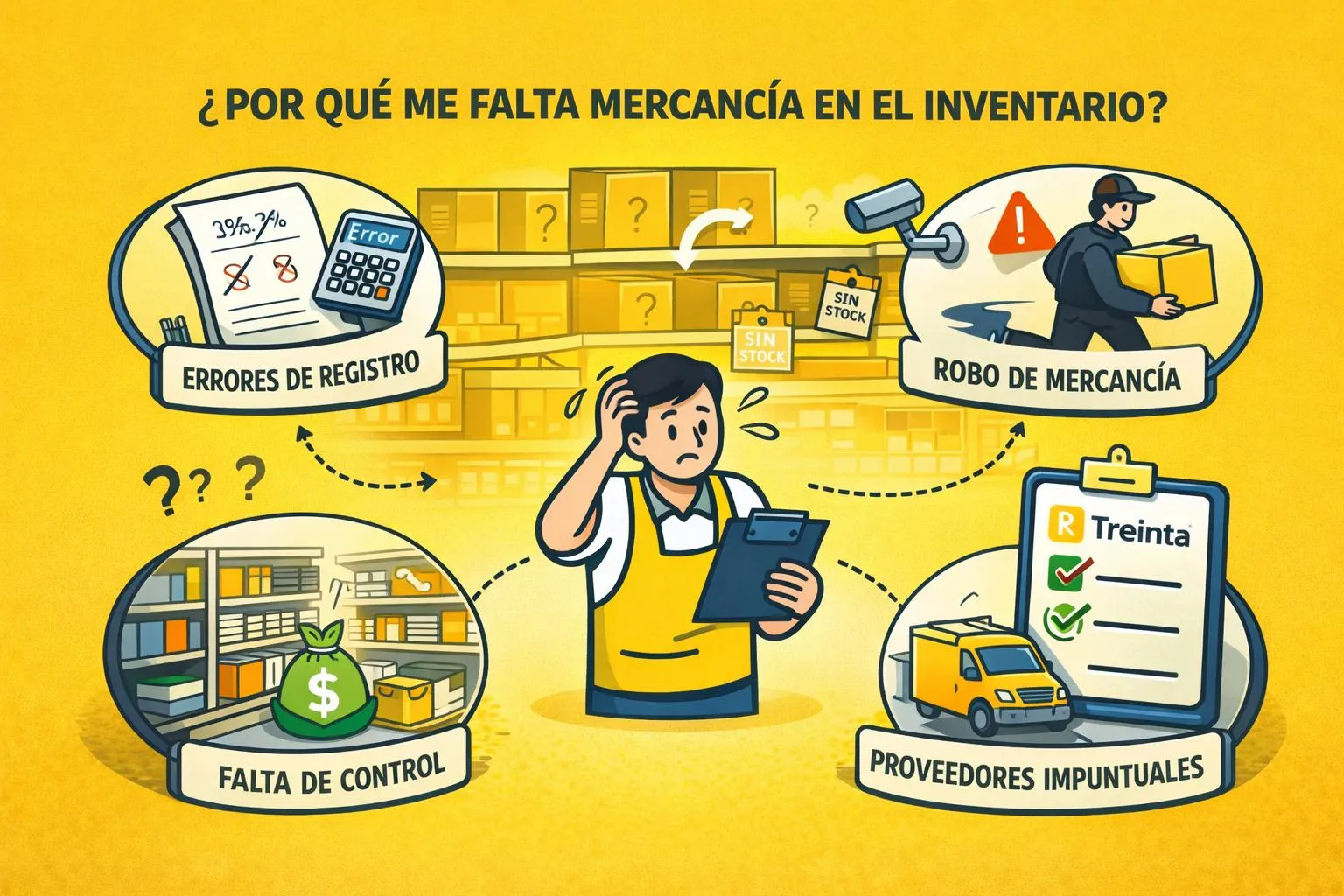 Usuario de Treinta llevando su inventario con un sistema