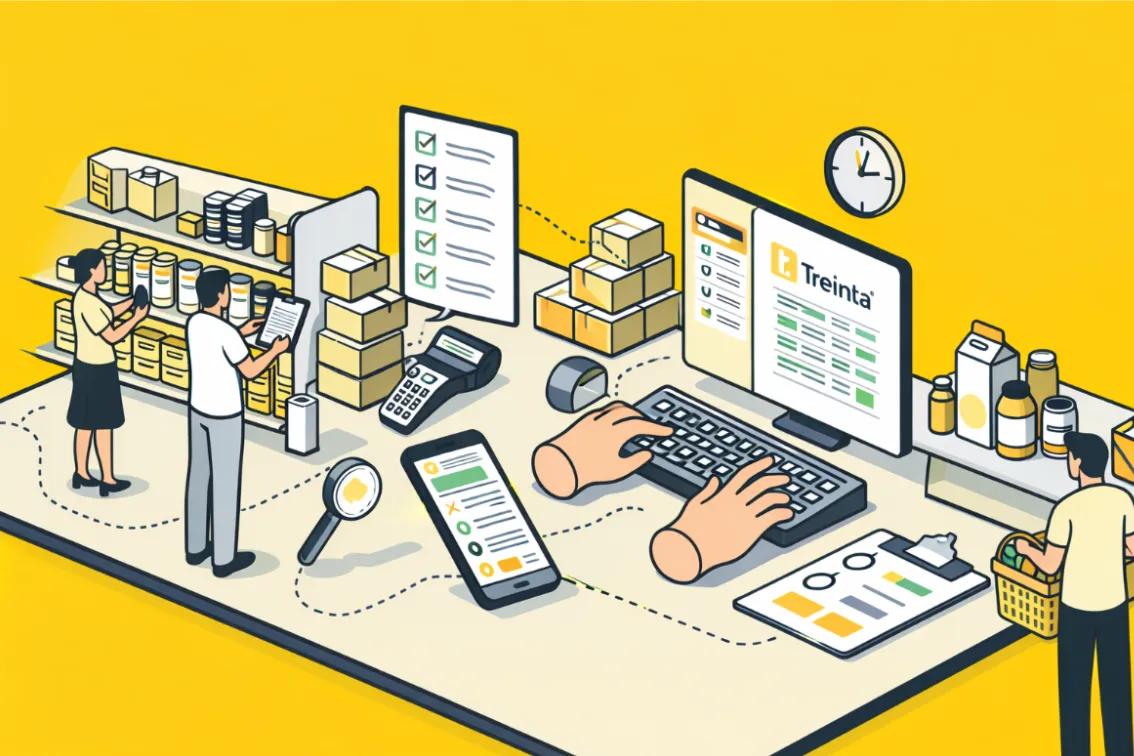 Usuario de Treinta llevando su inventario con un sistema