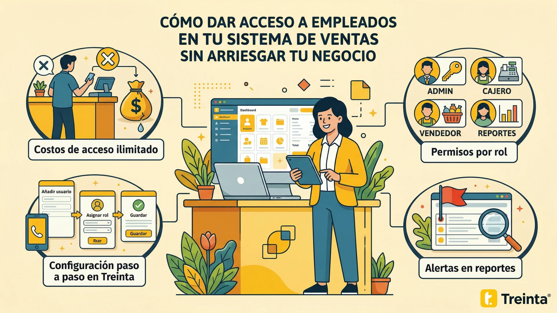 Usuario de Treinta llevando su inventario con un sistema