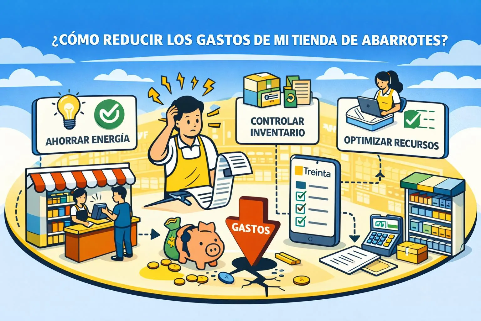 Usuario de Treinta llevando su inventario con un sistema