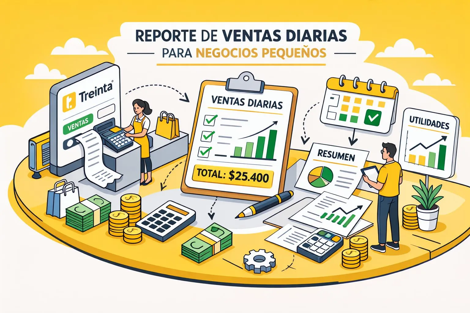 Usuario de Treinta llevando su inventario con un sistema