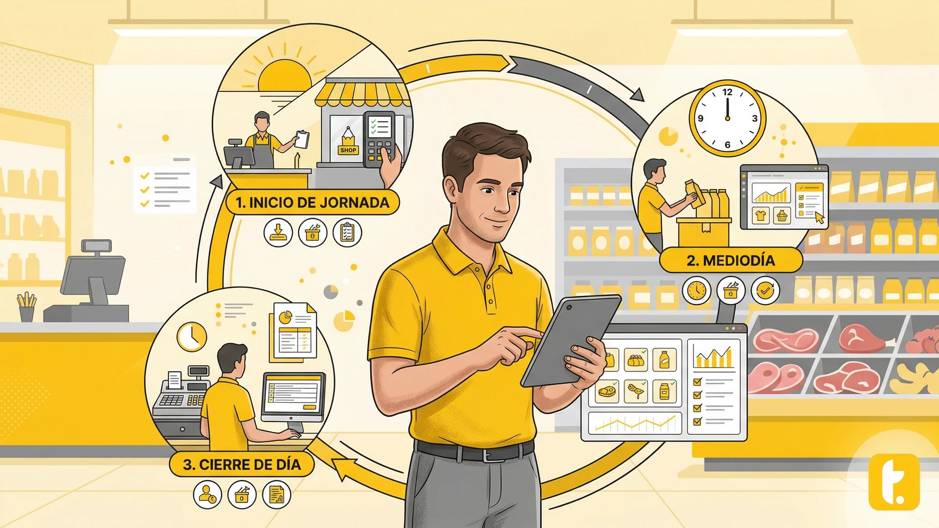 Rutina diaria de 10 minutos para controlar el inventario usando un software de gestión para optimizar tiempos y tareas.